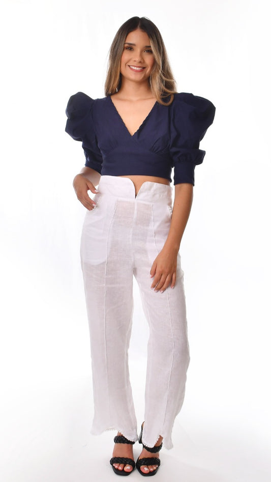 LUNA PANT LINEN WHITE