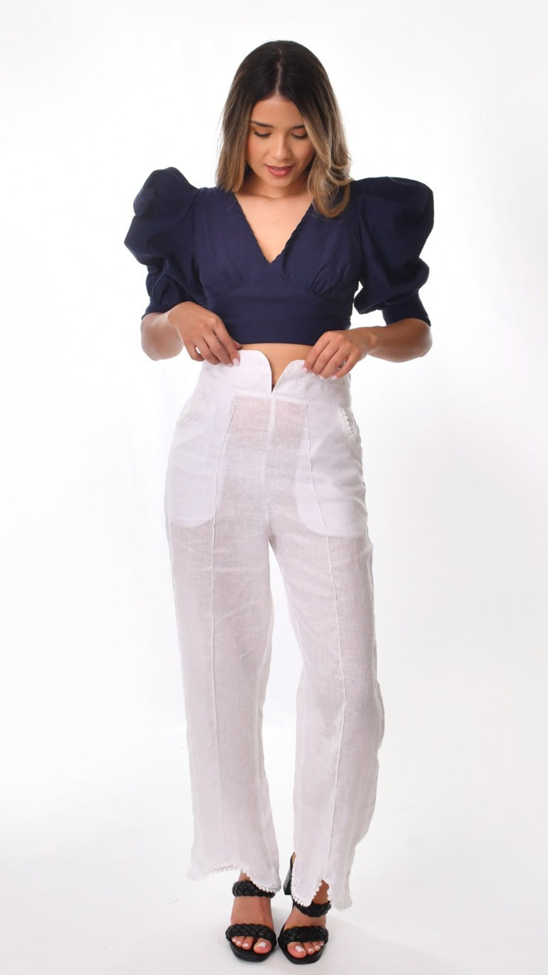 LUNA PANT LINEN WHITE